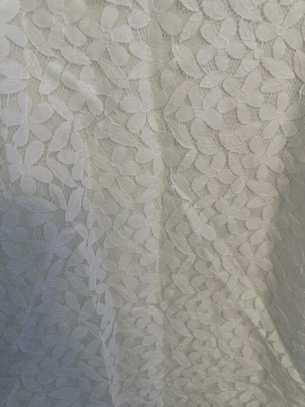CeCe Ivory Floral Lace Short Sleeve Top - Picture 4 of 5